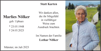 Anzeige von Marlies Nölker 