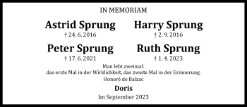 Anzeige von Astrid Sprung 