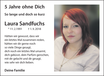 Anzeige von Laura Sandfuchs 