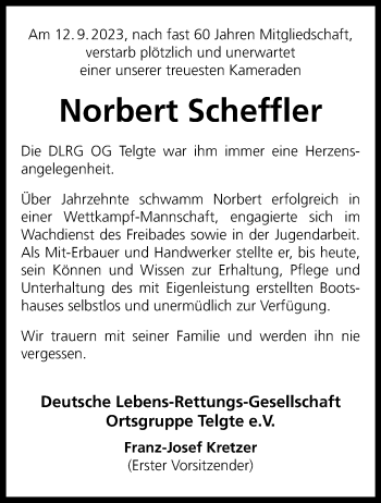 Anzeige von Norbert Scheffler 