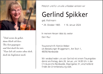Anzeige von Gerlind Spikker 