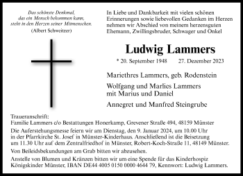 Anzeige von Ludwig Lammers 