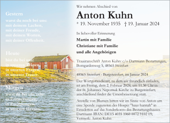 Anzeige von Anton Kuhn 