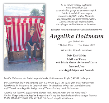 Anzeige von Angelika Holtmann 