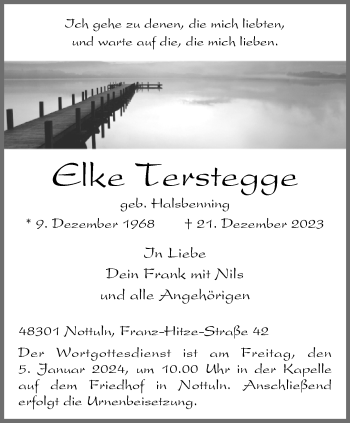 Anzeige von Elke Terstegge 