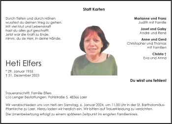 Anzeige von Heti Elfers 