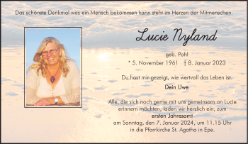 Anzeige von Lucie Nyland 