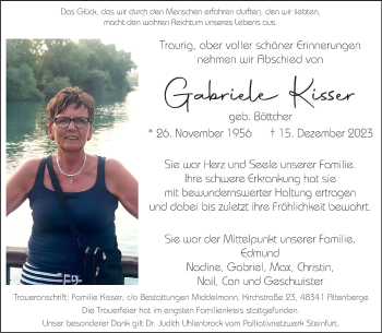 Anzeige von Gabriele Kisser 