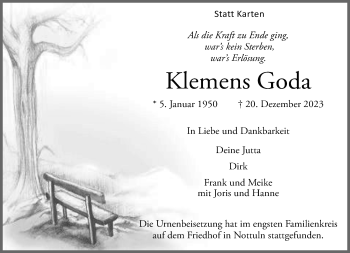 Anzeige von Klemens Goda 