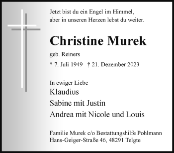 Anzeige von Christine Murek 