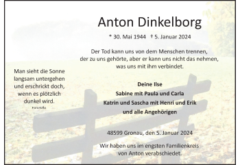 Anzeige von Anton Dinkelborg 