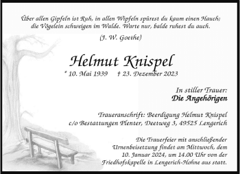 Anzeige von Helmut Knispel 
