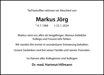 Anzeige von Markus Jörg 