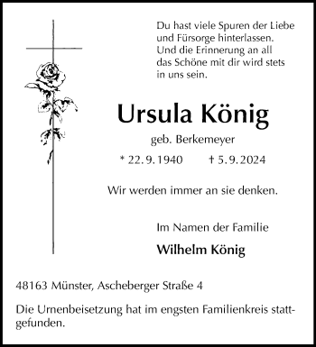 Anzeige von Ursula König 