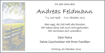 Anzeige von Andreas Feldmann 
