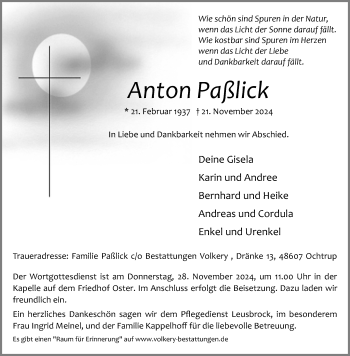 Anzeige von  Anton Palick 