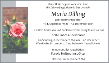 Anzeige von Maria Dilling 