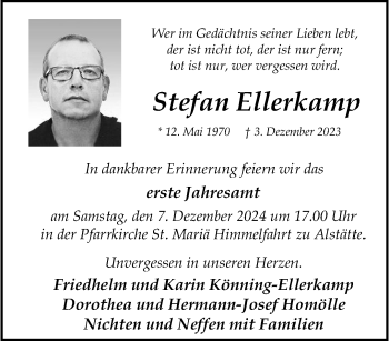 Anzeige von Stefan Ellerkamp 
