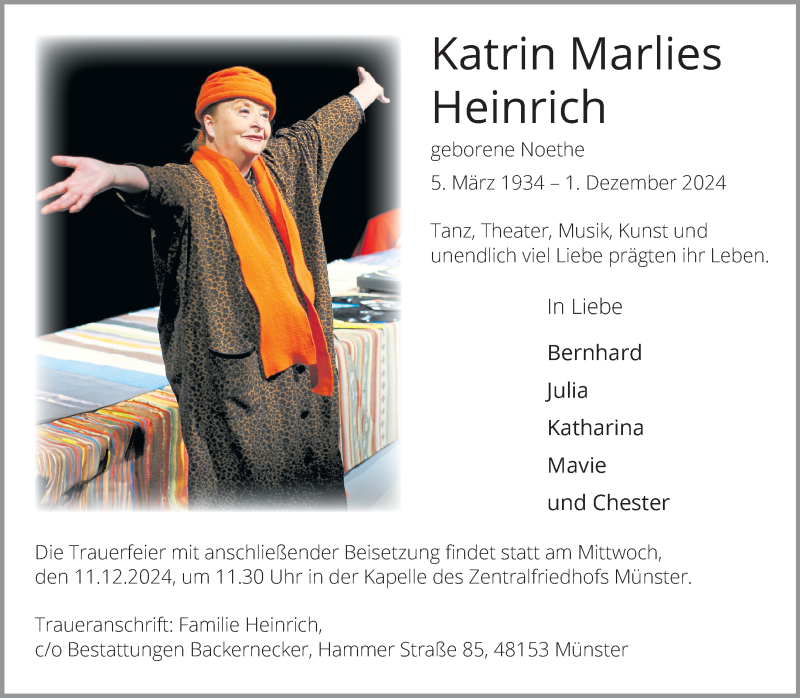  Traueranzeige für Katrin Marlies Heinrich vom 07.12.2024 aus 