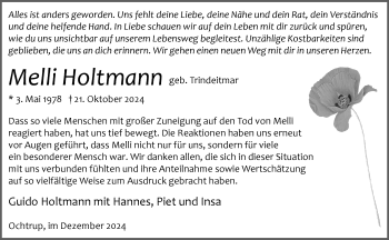 Anzeige von Melli Holtmann 