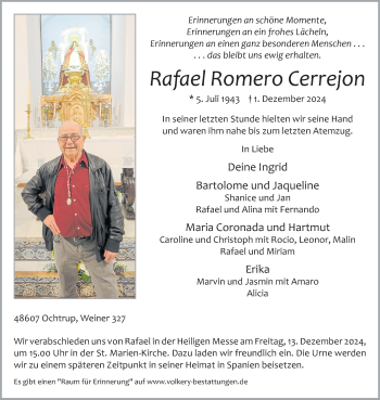 Anzeige von Rafael Romero Cerrejon 