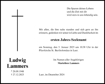 Anzeige von Ludwig Lammers 