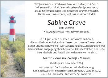 Anzeige von Sabine Grave 