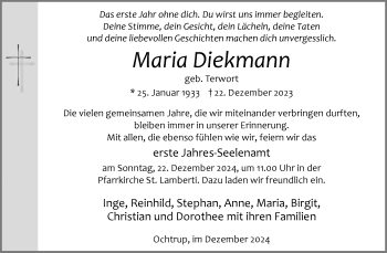 Anzeige von Maria Diekmann 