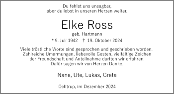 Anzeige von Elke Ross 