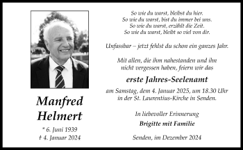 Anzeige von Manfred Helmert 