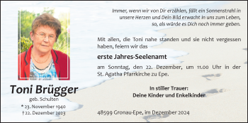 Anzeige von Toni Brügger 
