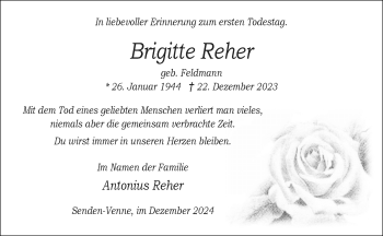 Anzeige von Brigitte Reher 