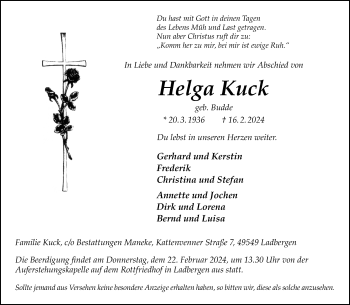 Anzeige von Helga Kuck 