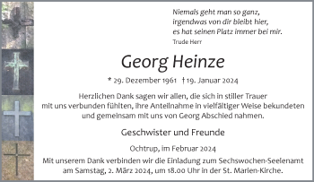 Anzeige von Georg Heinze 