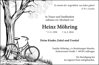 Anzeige von Heinz Möhring 