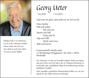 Anzeige von Georg Ueter 