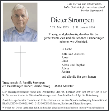 Anzeige von Dieter Strompen 