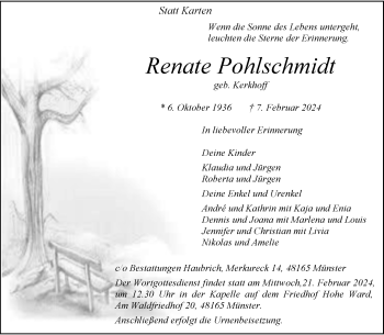 Anzeige von Renate Pohlschmidt 