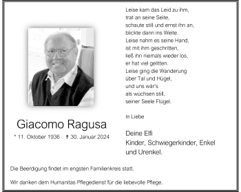 Anzeige von Giacomo Ragusa 