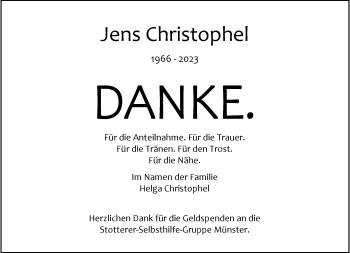 Anzeige von Jens Christophel 