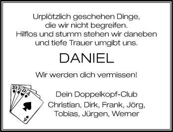 Anzeige von Daniel  