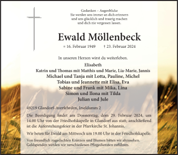 Anzeige von Ewald Möllenbeck 