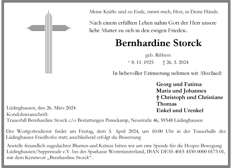  Traueranzeige für   vom 29.03.2024 aus 