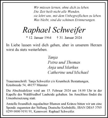 Anzeige von Raphael Schweifer 