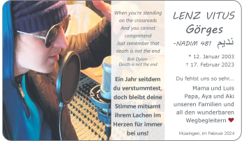 Anzeige von Lenz Vitus Görges 