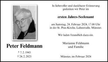 Anzeige von Peter Feldmann 