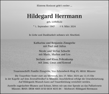 Anzeige von Hildegard Herrmann 