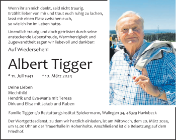 Anzeige von Albert Tigger 