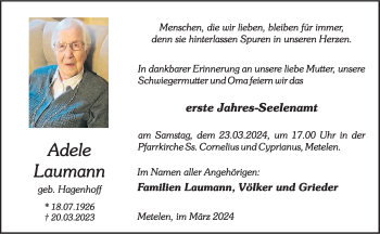 Anzeige von Adele Laumann 