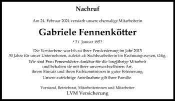Anzeige von Gabriele Fennenkötter 